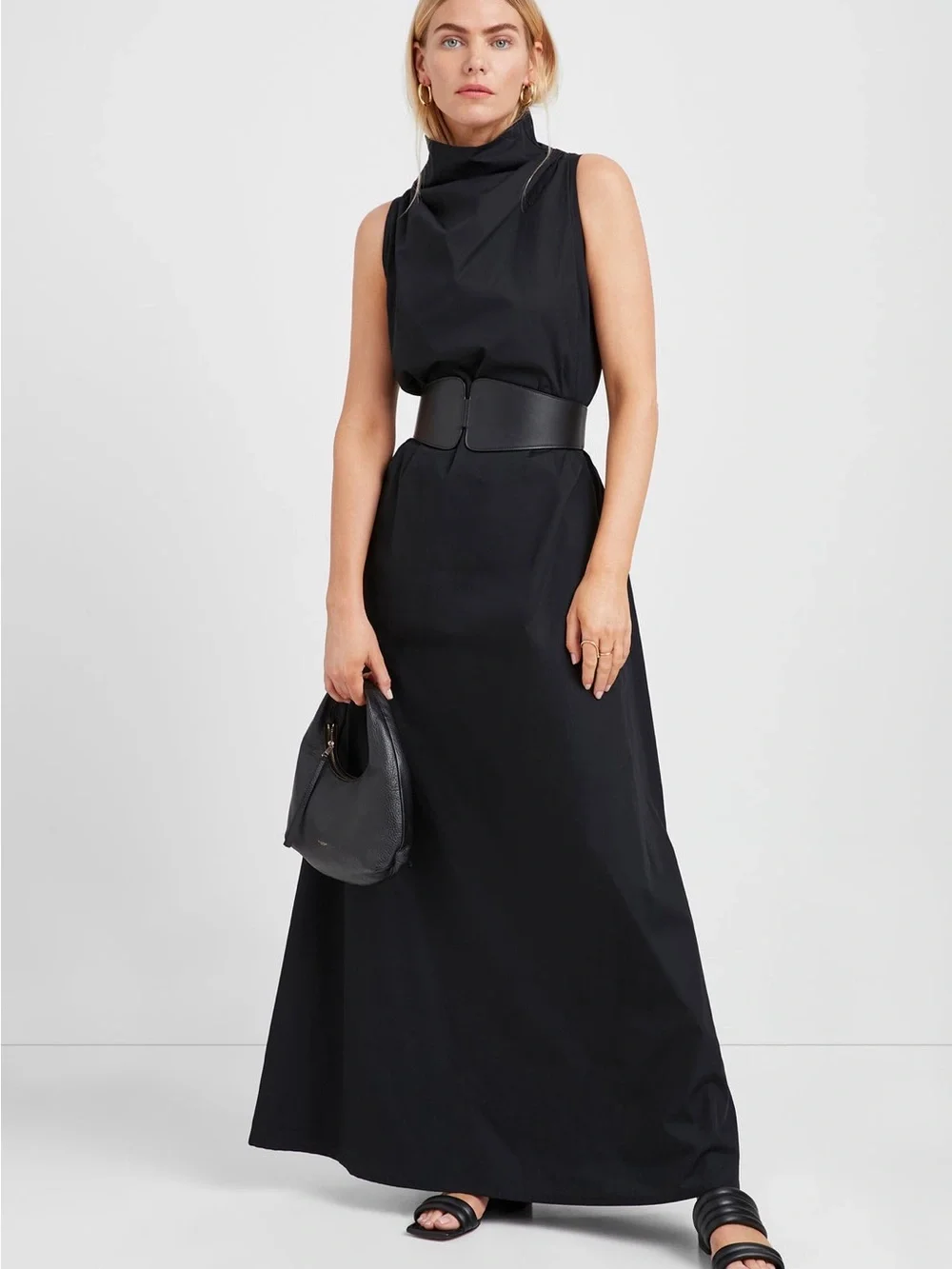 NWT MARCELLA NY Black Wide Contour Waist Belt - “Chambers Belt”
